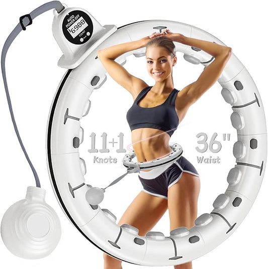 30/12 Knots, Upgraded Magnetic Lock Weighted Hula Hoop for Adults Weight Loss, Infinity Hoop Plus Size, Children Adults Home Outdoors, Fitness Exercise, Abdominal Toner