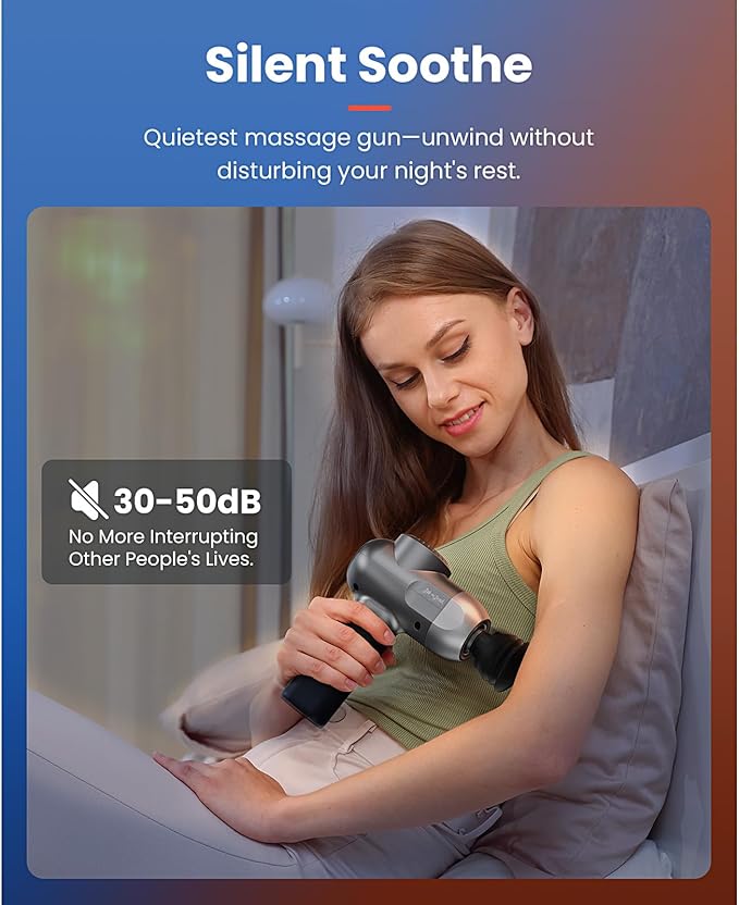 BOB AND BRAD C2 Pro Massage Gun with Heat and Cold Therapy, Mini Massager Gun Deep Tissue, Heated Professional Electric Back Massager for Athletes, Handheld Massager