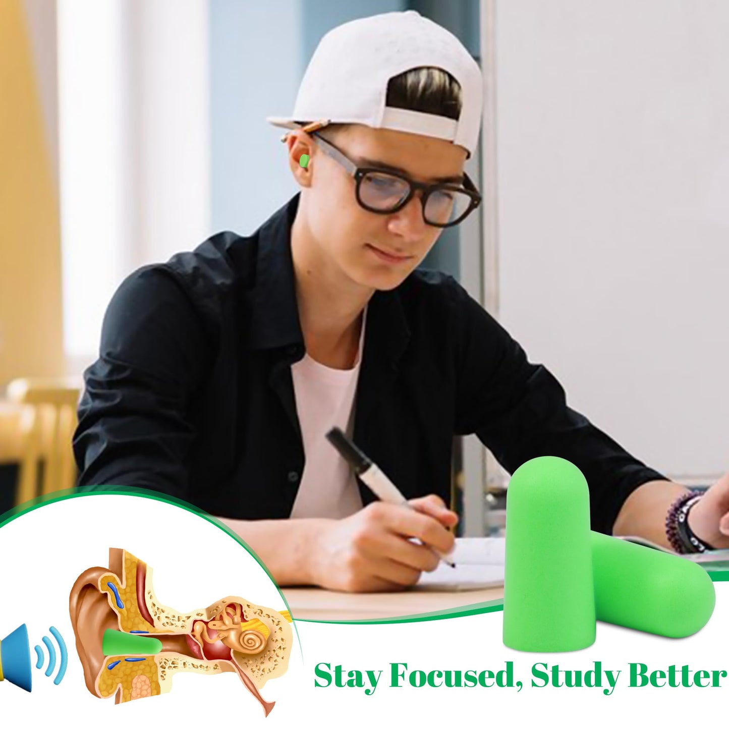 Calmi Ear Plugs for Sleeping Noise Reduction, 33dB NRR - 32 Pairs with Individual Cases, Earplugs for Snoring, Travel, Work, Concerts, Studying