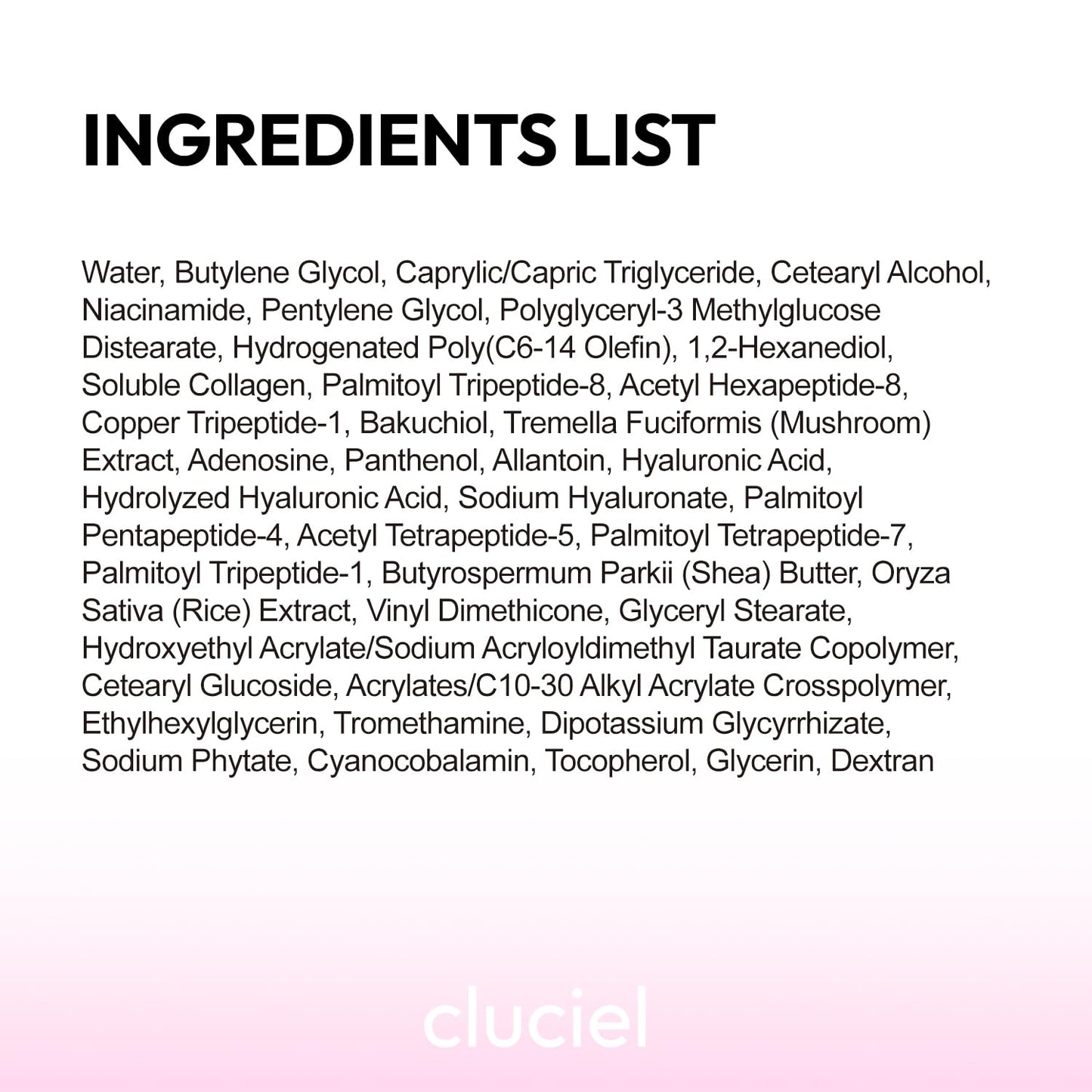 cluciel Collagen Peptide Cream I Moisturizer with Collagen, 7 Peptides, Niacinamide, Blemish Relief Care, Repairs Skin Barrier, Boosts Elasticity, 24h Glow & Plumped Skin (50ml / 1.69 fl.oz)