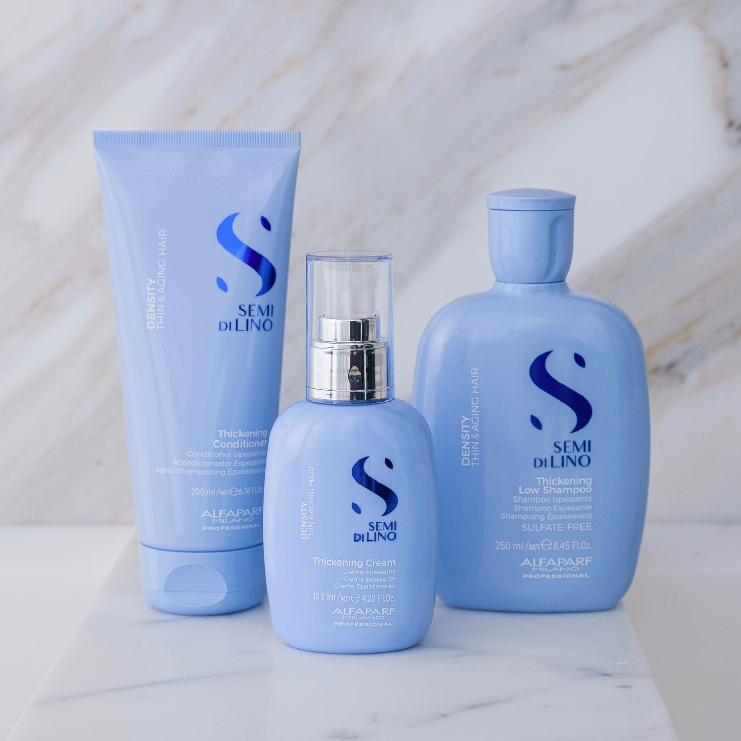 Alfaparf Milano Semi Di Lino Density Shampoo - Sulfate-Free Hair Thickening Formula - Gentle Cleanser with Filler Complex - Protects & Hydrates for Long-Lasting Color (33.8 Fl Oz)