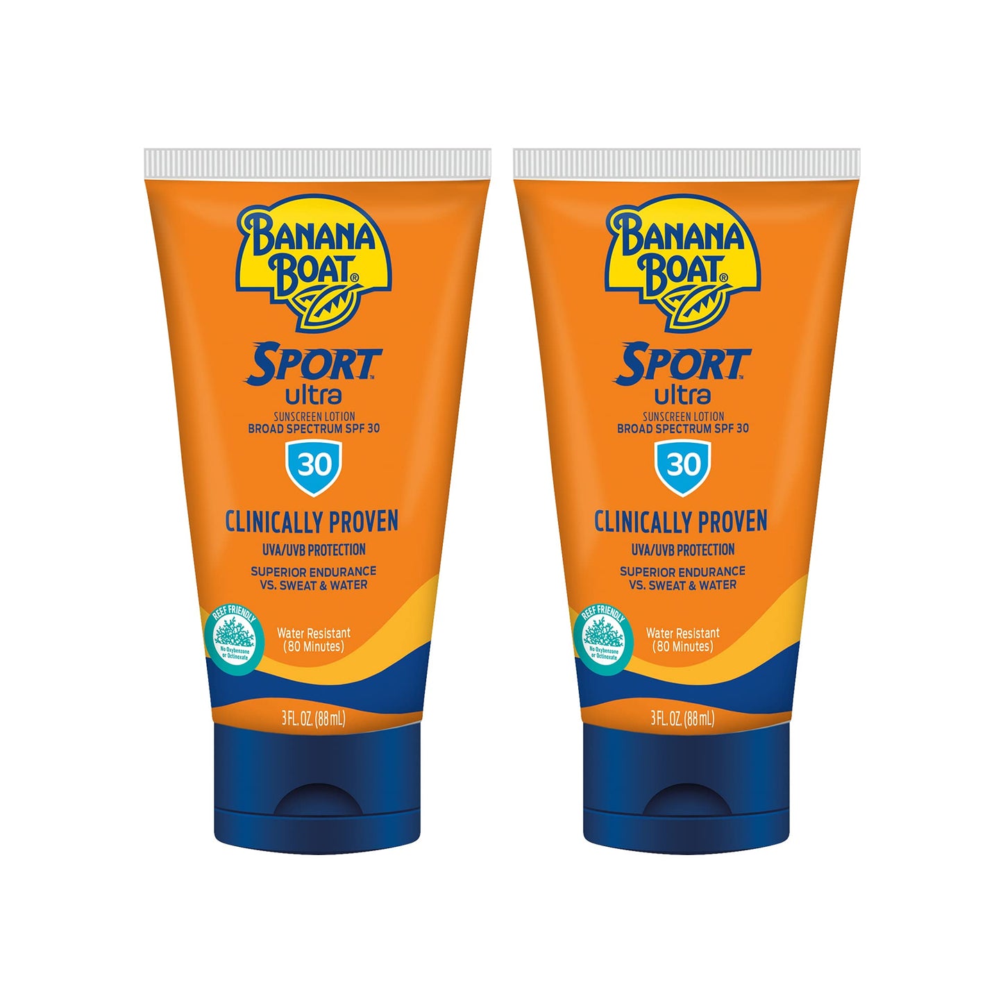 Banana Boat Sport Ultra Sunscreen Lotion SPF 30 Twin Pack and SPF 60 Roll On Sunscreen 2.5oz Travel Size Sweat & Water Resistant Sunblock