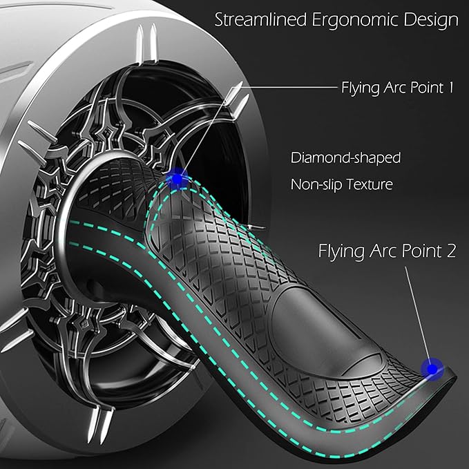 AB Wheel Roller with Resistance Spring, Automatic Rebound Exercise Abdominal Ultra-Wide Wheels Fitness for Gym & Home, Core Work-out Strength-Training Roller with Knee Pad, 14.6"W