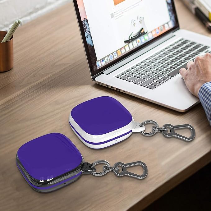 Compatible Powerbeats Pro Case Cover, Full Protective Shockproof Anti-Slip Silicone Case for Beats Powerbeats Pro (Black Edge+Dark Purple)