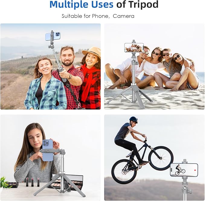 62" Phone Tripod - MIIASI Selfie Stick Tripod with Remote for Video Recording, iPhone 14/13/12 Pro Max/Android