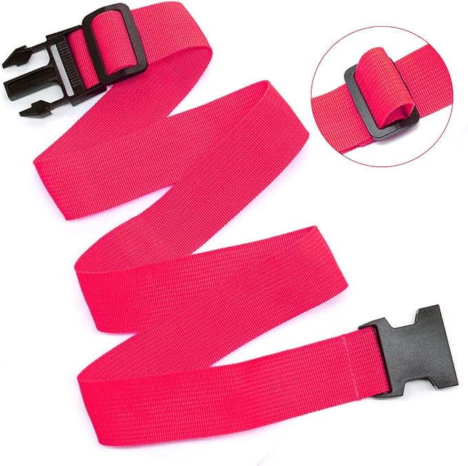 2Pack Luggage Straps for Suitcases, Travel Connector for Carry On Bag, Add Bag to Connect Two Suitcases, Adjustable Belt Attachment Accessories for Connect Your 3 Luggages, Rose