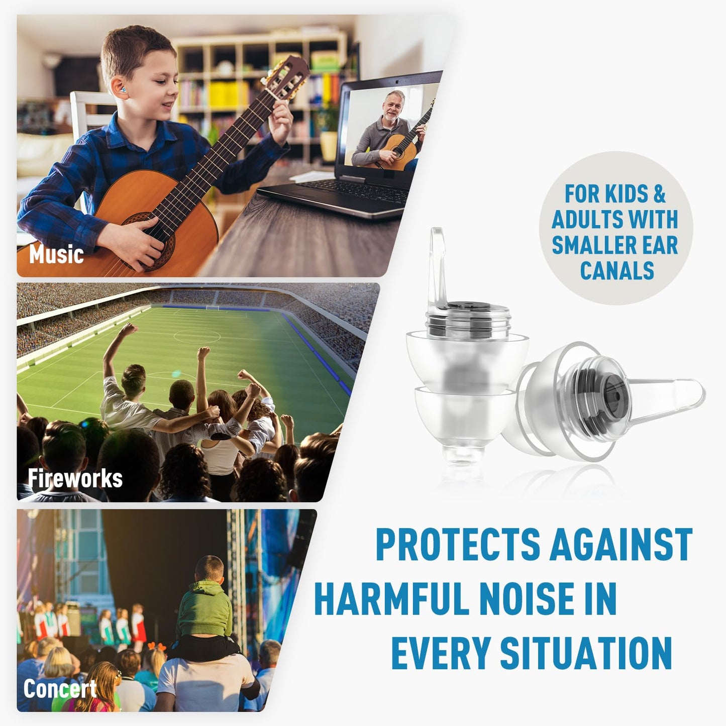 Ear Plugs for Airplane Pressure Relief & Preventing Ear Pain - Flying Travel Essentials - Comfortable Reusable Plane Earplugs for Adult/Kids 12+ Charcoal Black