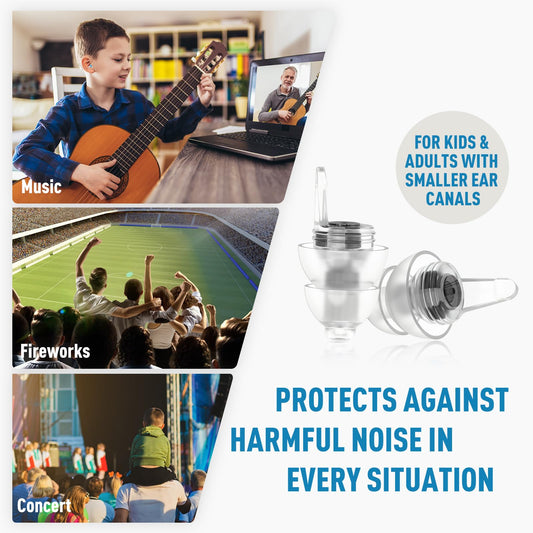 Ear Plugs for Airplane Pressure Relief & Preventing Ear Pain - Flying Travel Essentials - Comfortable Reusable Plane Earplugs for Adult/Kids 12+ Charcoal Black