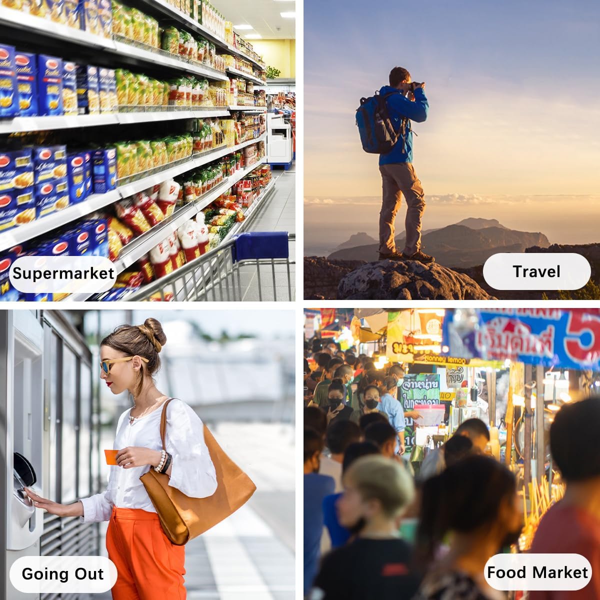 DIBALIYI 8 Pcs Reusable Floral Grocery Bags, Foldable Washable Fashion Shopping Bags, Portable Eco-friendly Tote Bag Gifts for Women, Cute Waterproof Flower Travel Recycle Bag for Supermarket (8Pcs)