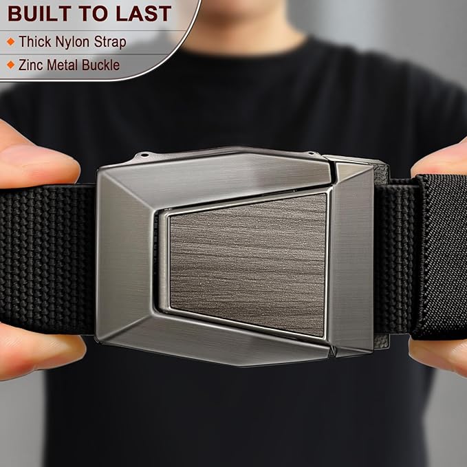 BULLIANT Men Belt 2 Pack,Nylon Web Holster Belt Stretch for Gift Men Outdoor Work Sports Hunting Hiking,Quick Release