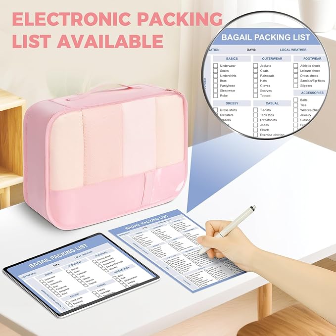 BAGAIL 9 Set Packing Cubes Luggage Packing Organizers for Travel Accessories