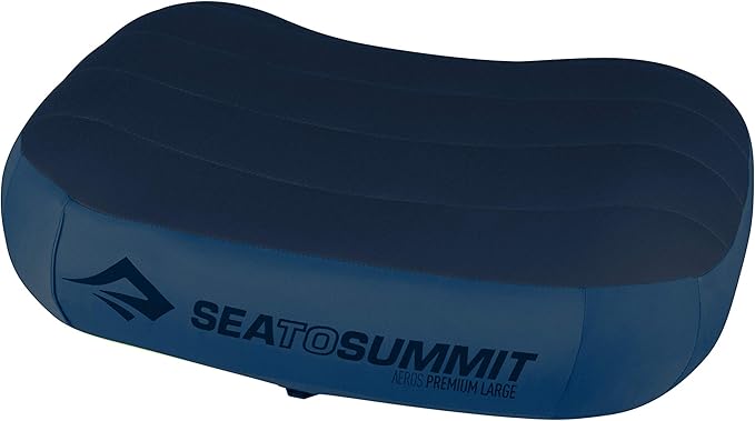 Sea to Summit Aeros Premium Inflatable Travel Pillow, Large (16.5 x 11), Navy Blue