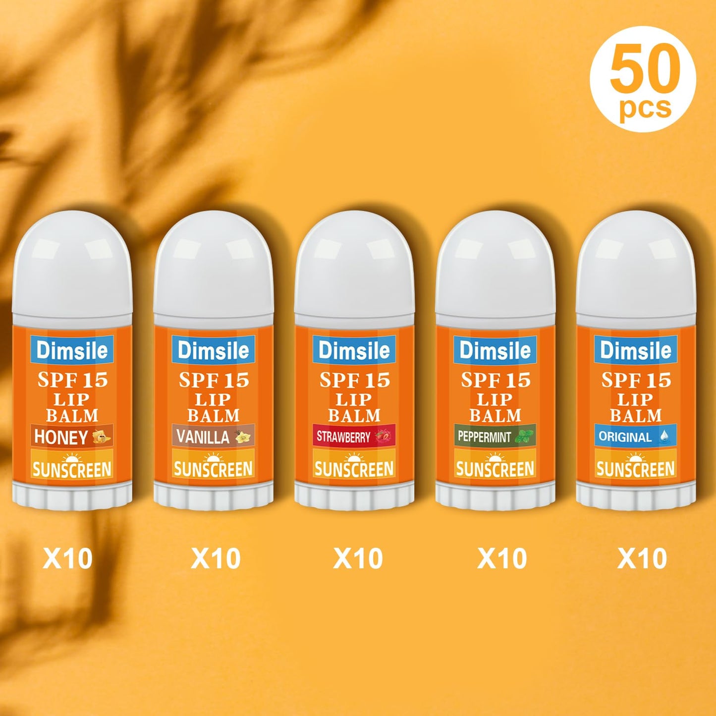 Dimsile 50 Pcs Mini Sunscreen Lip Balms Bulk Spf 15 Lip Balms Sticks with Sunscreen Teacher Nurse Volunteer Employee Appreciation Gifts Bulk Staff Team End of Year Coworkers Gifts for Women Men