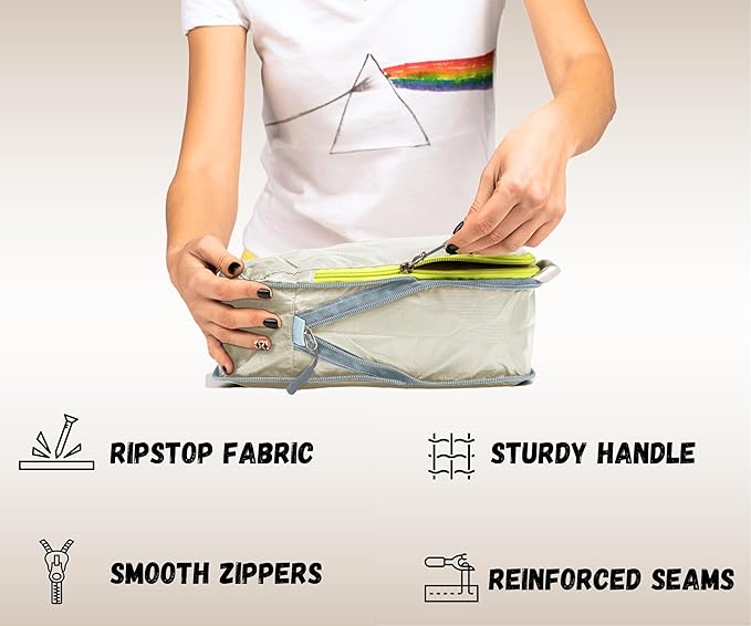 6 Set/3 Set Ultralight Compression Packing Cubes, Suitcase and Backpack Travel Organizer Bags