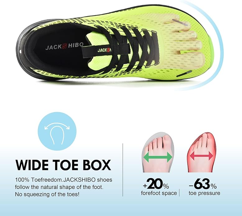 JACKSHIBO Wide Toe Box Shoes for Men Arch Support Shoes Wide Width Sneakers for Running Walking Athletic Tennis Orthopedic Plantar Fasciitis Workout with Thick Cushioned Zero Drop Sole