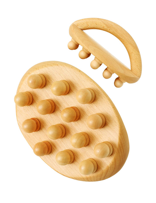 AiRelax Wood Therapy Massage Tools,Wooden Massage Body Brush for Cellulite Remover,Itchy Skin Relief,Body Shaping,Professional Maderoterapia Kit Meridian Pressure Brush,Lymphatic Drainage Massager
