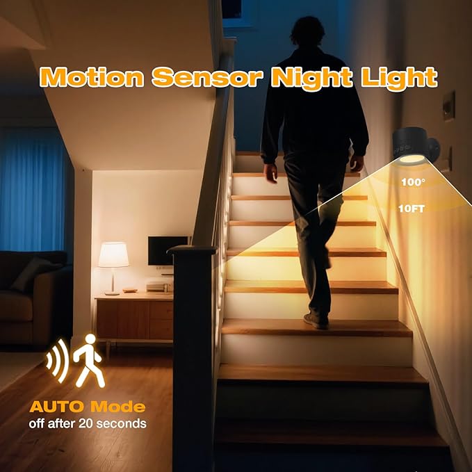 2 in 1 White Noise Sound Machine & LED Wall Sconce with 30 Soothing Sounds Sleeping Timer Motion Sensor Dimmable Night Light 360° Rotate 2200mAh Rechargeable Battery Operated for Bedroom Nursery