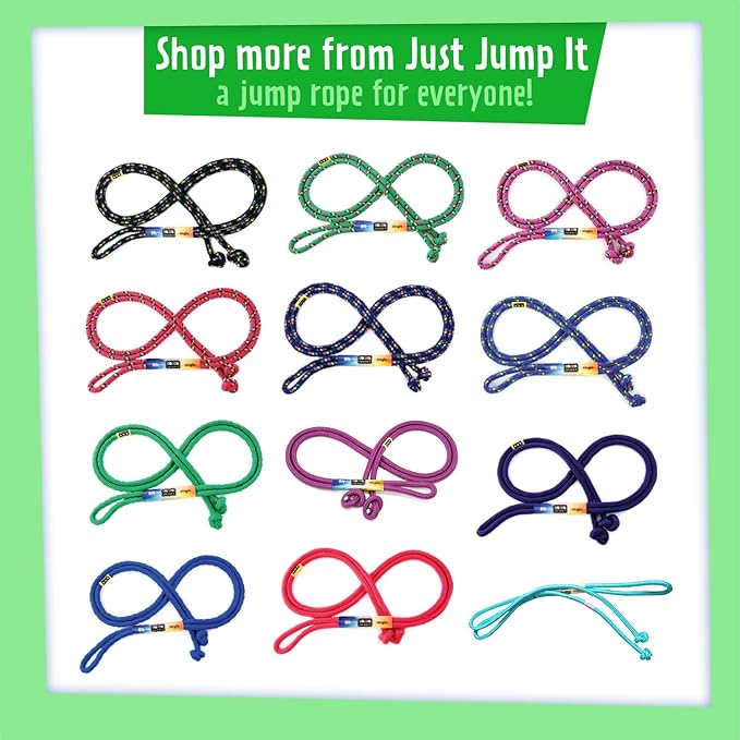 Just Jump It 8 Foot Glow in the Dark Jump Rope for Kids, Active Outdoor Youth Fitness Exercise Equipment, Braided Nylon Gym Accessories
