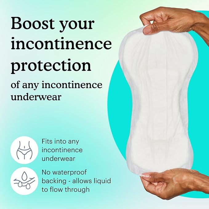 Because Premium Incontinence Booster Pads for Men and Women, Adds 4 Cups Extra Absorbency to Adult Diapers, Super Soft, Adhesive Strip Backing, Unisex, 60 Count (3 Packs of 20)