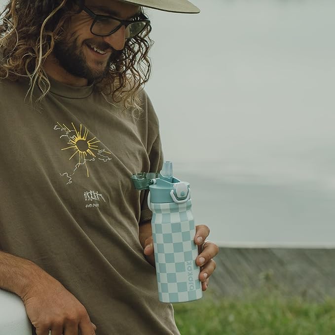 BJPKPK Water Bottle With Straw 25oz Insulated Water Bottles Reusable Stainless Steel Metal Thermo With Leak Proof Lockable Lid And Carry Handle,Dawn