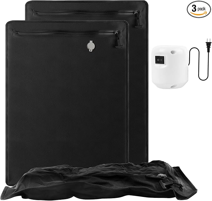 2PC Professional Vacuum Bags for Travel with 55W Super Power Electric Pump, Dobaly IP67 Reusable Vacuum Compression Bags for Suitcases and Backpack Space Saver Vacuum Bags Durable(2 Medium+Pump)