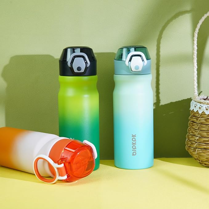 BJPKPK Stainless Steel Insulated Water Bottle With Straw Lid 18oz Reusable Metal Thermo Bottles Keep Cold And Hot,Sage