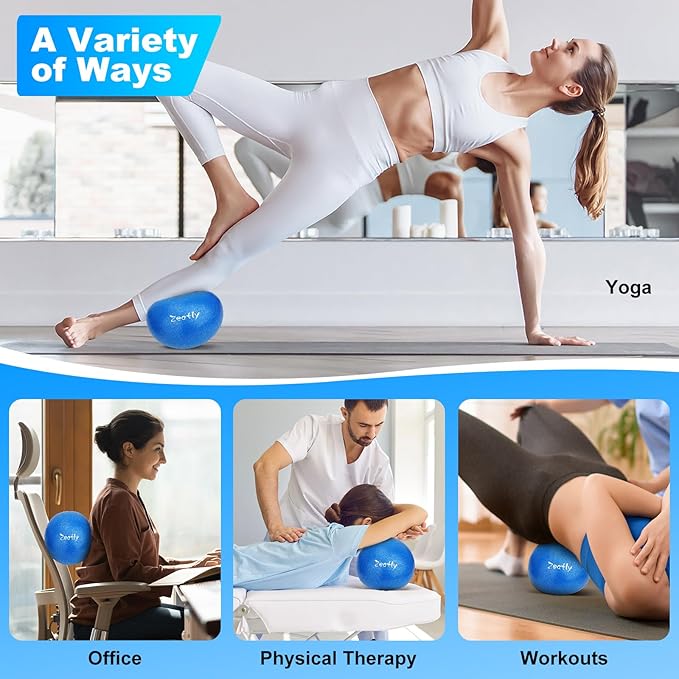 9 Inch Mini Exercise Ball for Pilates, Yoga, and Core Training, Small Exercise Ball with Pump, Guide for Physical Therapy, Balance, Stability, and Stretching, Ideal for Home land Office Fitness