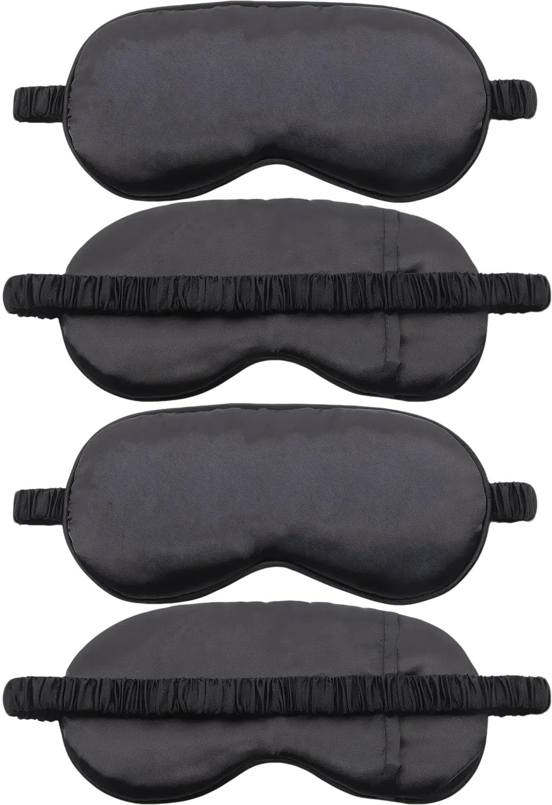 4 Pack Sleep Mask for Women & Men, 100% Blackout Silky Eye Cover, Zero Eye Pressure Soft Satin Blindfold with Elastic Adjustable Strap, Lightweight Night Eyes Shade for Travel Nap Side & Back Sleepers