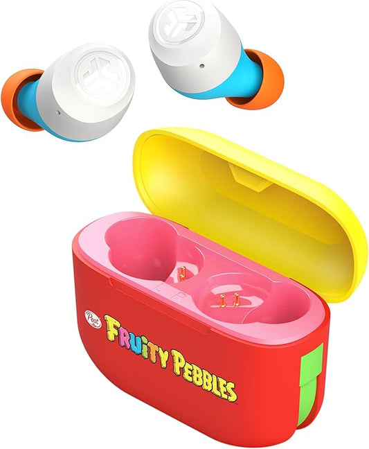 JLab Go Air Pop+ True Wireless Earbuds, in Ear Headphones, Bluetooth Earphones, 35H Playtime Ear Buds, Bluetooth Earbuds with Microphone, USB-C Charging Case, Dual Connect, EQ3 Sound, Fruity Pebbles