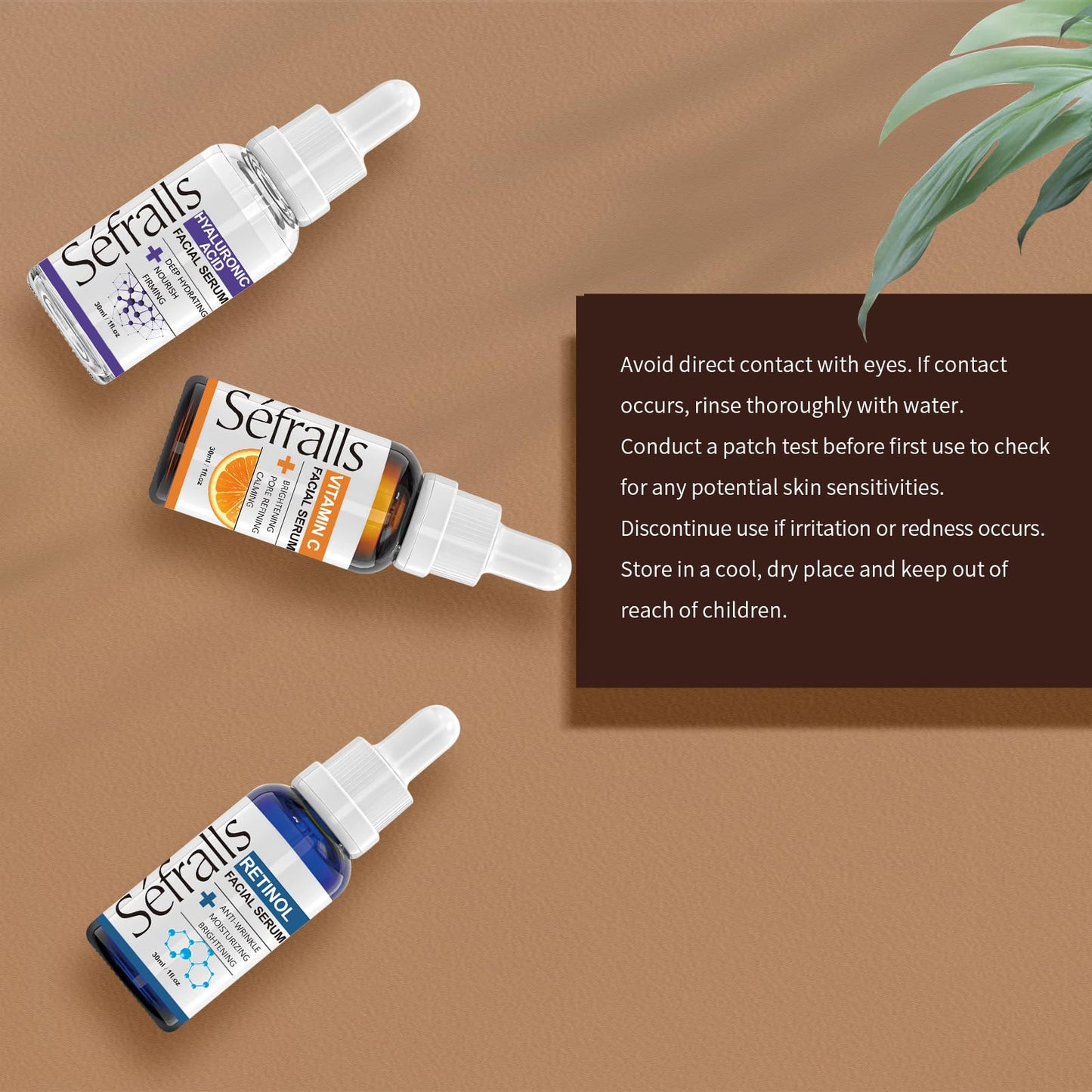 3-Pack Vitamin C Facial Serum For Face, Retinol Serum for Face and Hyaluronic Acid Serum For Anti Aging & Wrinkle, Age Defying Facial Serum, Firming & Hydrating for Face, Boost Skin Collagen,Hydrate