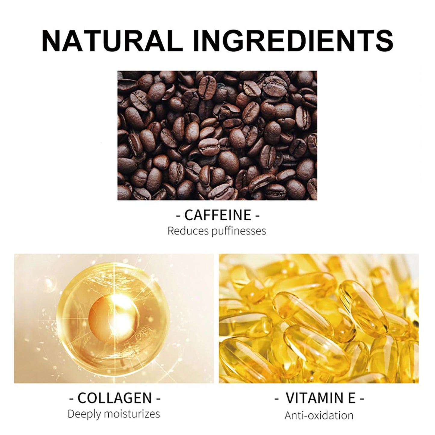 Grospe Caffeine Eye Cream for Puffiness and Bags Under Eyes Daily Anti-Wrinkle Cream Collagen Peptide Eye Cream Day and Night Reduce The Look Of Aging Line Smoothing Skin Care 1.7 FL OZ,1 Pack