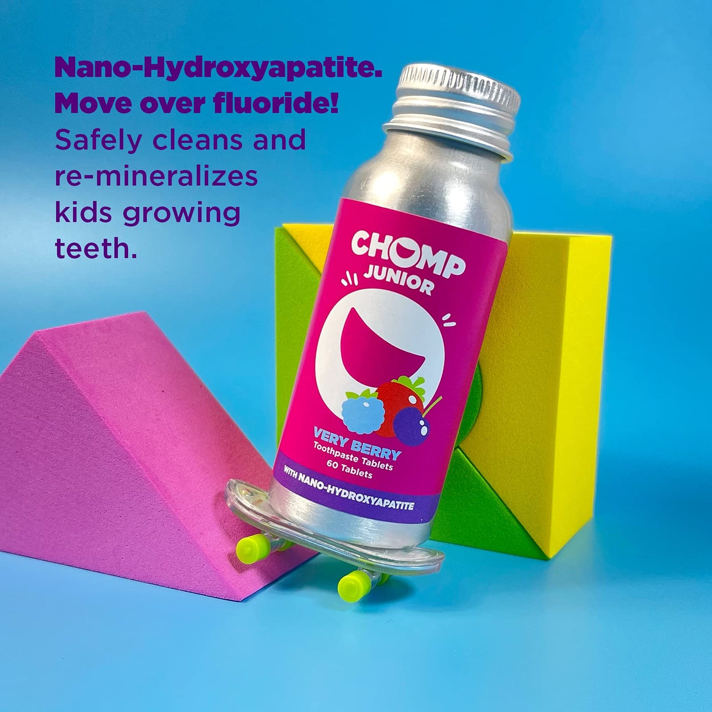 Chomp Junior Very Berry Toothpaste Tablets with Nano Hydroxyapatite
