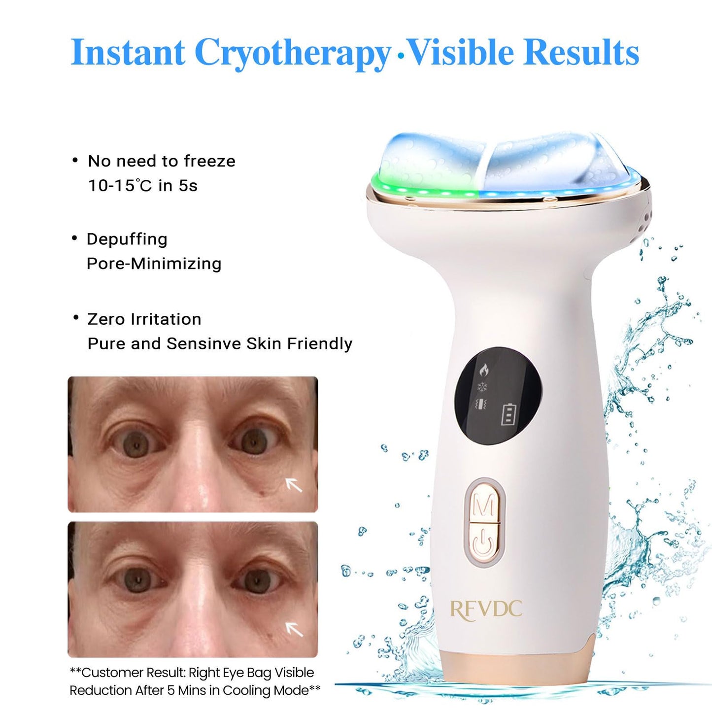 Cold Heat Facial Massager Red Light Therapy for Face Neck Eye Lifting Firming Depuffing,7-in-1 LED Facial Sculptor Skin Care,Cooling Electric gua sha Lift Device Reduce Forehead Frown Smile Line