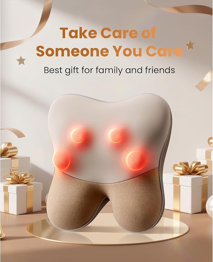 BOB AND BRAD Back Massager with Heat FSA Eligible, EZBack Corded Neck Massager for Pain Relief Deep Tissue, Shiatsu Back Shoulder and Neck Massage Pillow, Full Body Use, Ideal Gifts for Women Men