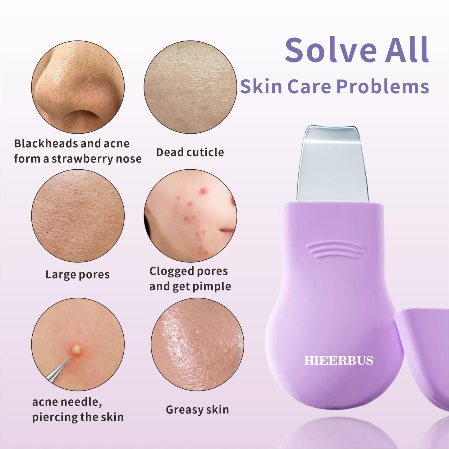 Blackhead Remover Tool,Silicone Face Scrubber, 2 in 1 Nose Pore Brush Scraper for Deep Cleansing,Face Skin Spatula, Nose Black Head Remover, Pore Cleaner Skin Care Tool for Men Women (Purple)