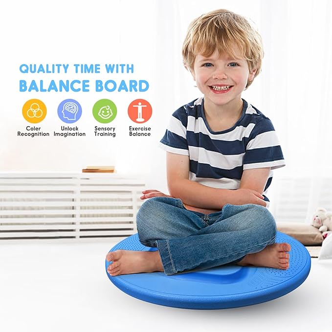 Kids Maze Balance Board - Wobble Trainer for Ski Surf Snowboard, Non-Slip Sensory Rocker Ages 3-12, Core Therapy & Skate Prep