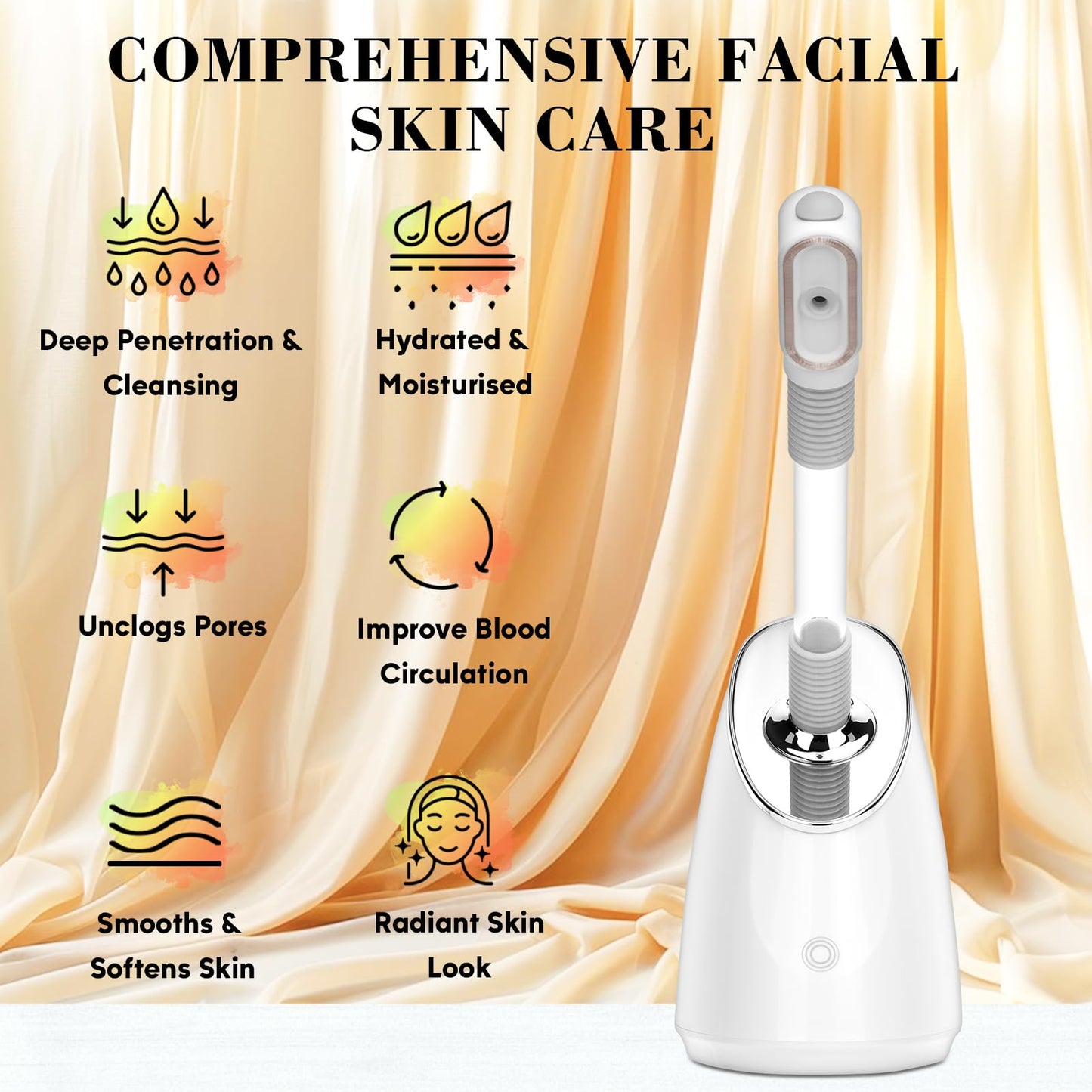 Pjordo Facial Steamer Spa Kit, Nano Ionic Face Steamer for Deep Cleaning Unclogs Pores, Warm Mist Humidifier Steamer for Face Home Sauna SPA, Self Care Gifts for Women