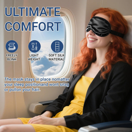 SEAGEBEL Sleep Mask 100% Pure Mulberry Silk Eye Masks with Adjustable Strap for Sleeping Mulberry Silk Eye Sleep Shade Cover Block Light Reduces Puffy Eyes Traveling Gifts