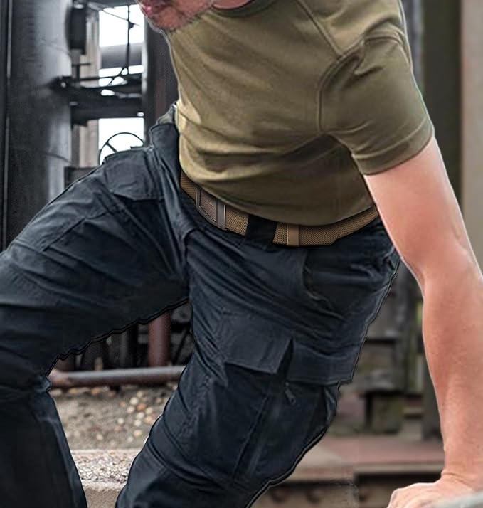 BULLIANT Men Belt 2 Pack,Nylon Web Holster Belt Stretch for Gift Men Outdoor Work Sports Hunting Hiking,Quick Release