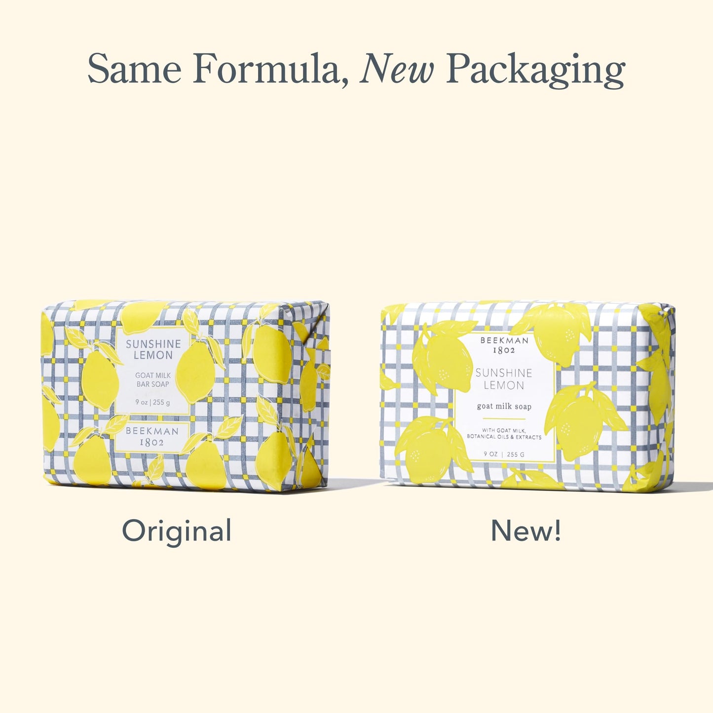 Beekman 1802 Goat Milk Body Soap Bar 3-Piece Set, Sunshine Lemon - Scented - 3.5 oz - Nourishes, Moisturizes & Hydrates - 100% Vegetable Soap with Lactic Acid - Good for Sensitive Skin - Cruelty Free