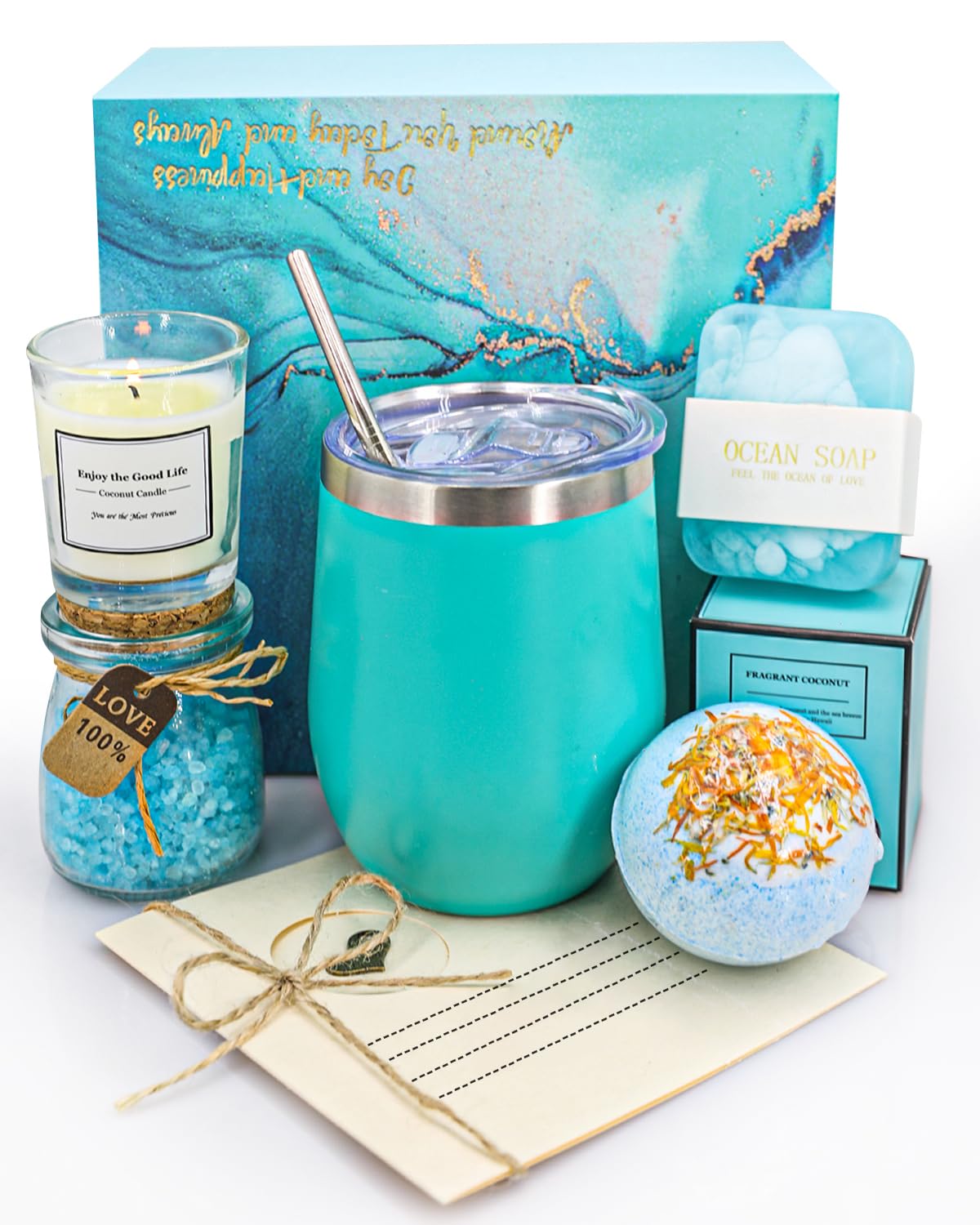 Birthday & Mother's Day Gift Basket - Relaxing Spa Set for Women, Unique Self Care Gifts for Mom, Sister, Friend, Wife or Teacher