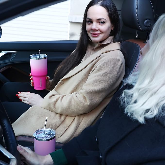 BJPKPK 30oz Tumbler Stainless Steel Double Wall Vacuum Insulated Mug with Straw and Lid for Women and Men,Lavender Green