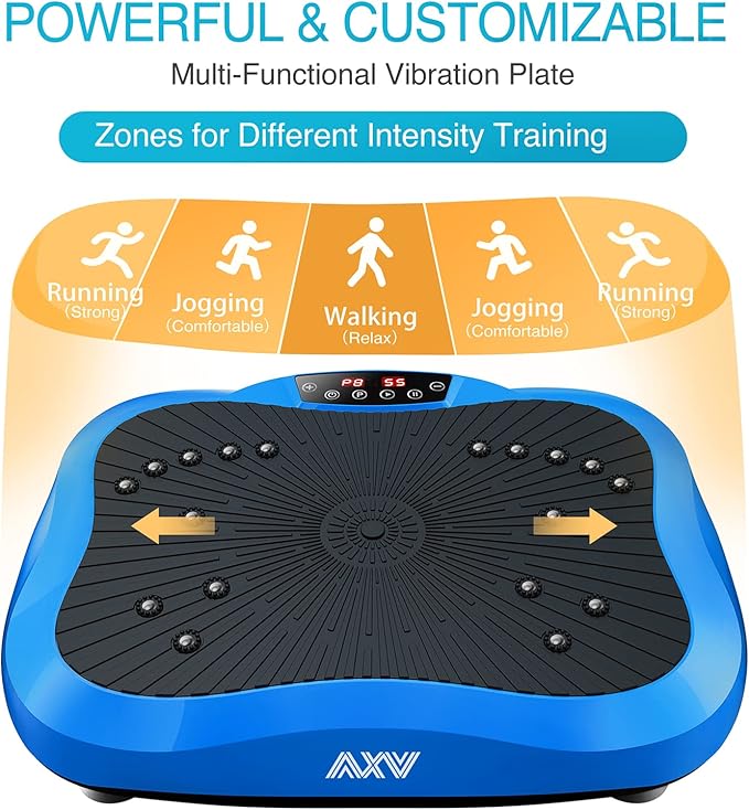 AXV Vibration Plate Exercise Machine Whole Body Workout Vibrate Fitness Platform Lymphatic Drainage Machine for Weight Loss Shaping Toning Wellness Home Gyms Workout