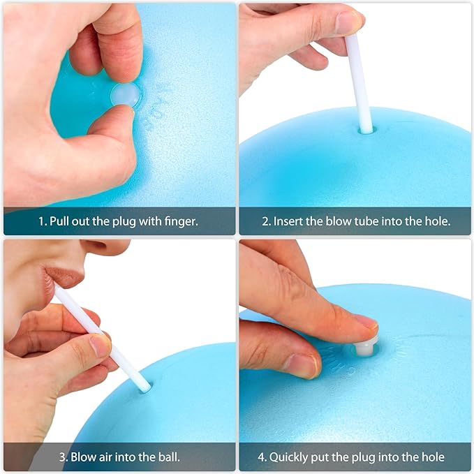 Cikyner Soft Pilates Ball, Small Exercise Ball 9 Inch Mini Gym Ball with Inflatable Straw, Suitable for Pilates, Yoga, Full Body Training, Physical Therapy and Balance improving at Home