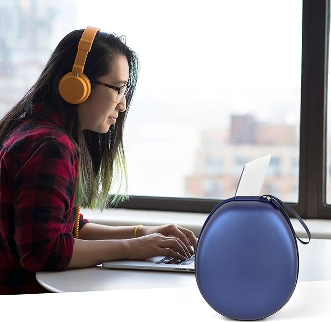 Comecase Universal Headphone Case Comepatible with JBL/for Beats/for Sony/for Bose Max Over Ear Headphone and More, Travel Carrying Box for Bluetooth Wireless Headset (Blue)