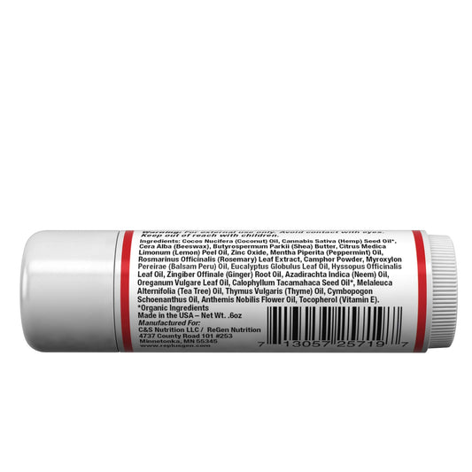 Re+Gen Nutrition H Stop Lip Balm with Shea Butter, Peppermint Oil, Tea Tree, Lemon Balm, Zinc, Coconut and More for Clear and Healthy Skin Care, Discreet Blister Support Moisturizer, 0.5 oz