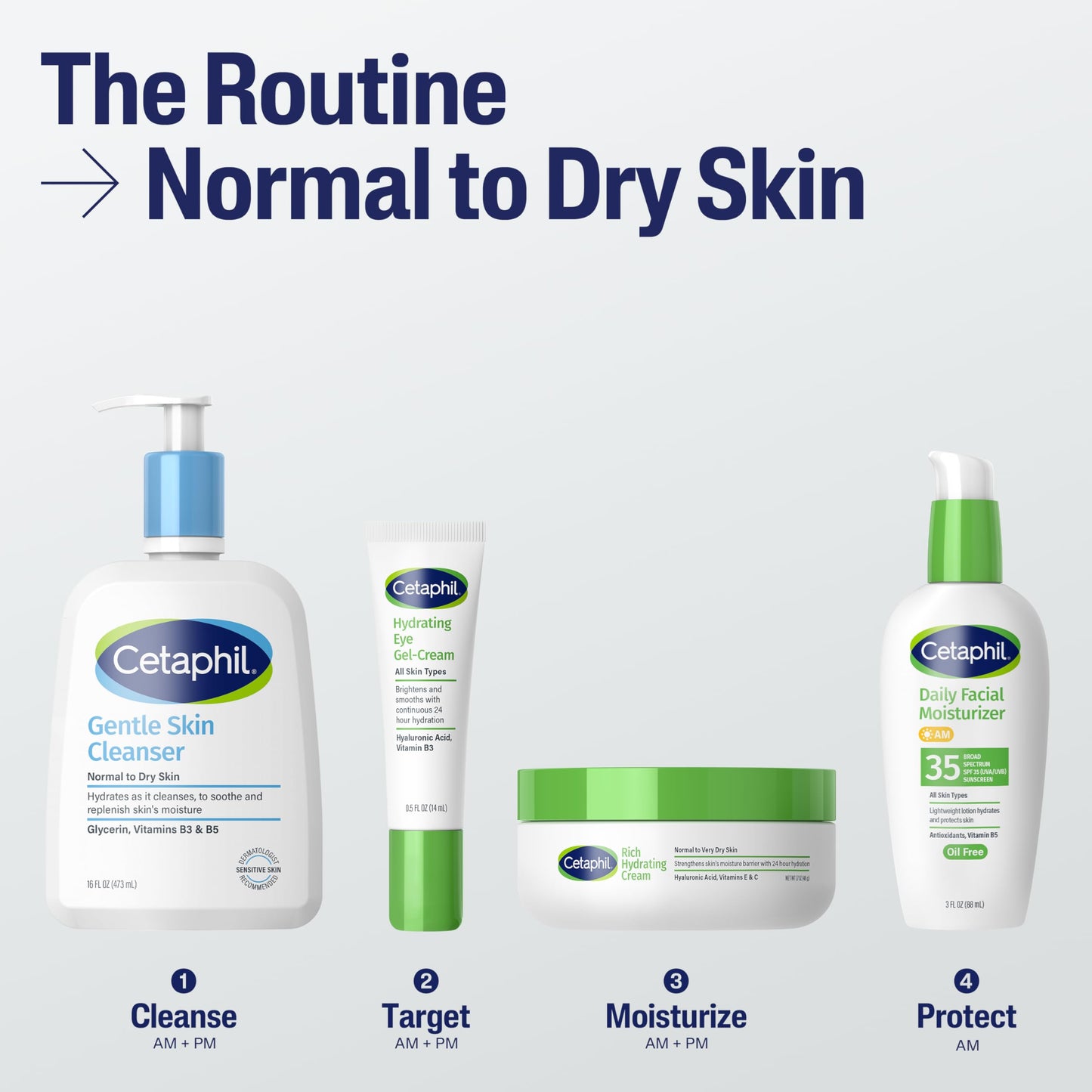 Cetaphil Hydrating Eye Gel-Cream, With Hyaluronic Acid, 0.5 Fl oz, Brightens and Smooths Under Eyes, 24 Hour Hydration for All Skin Types, (Packaging May Vary)