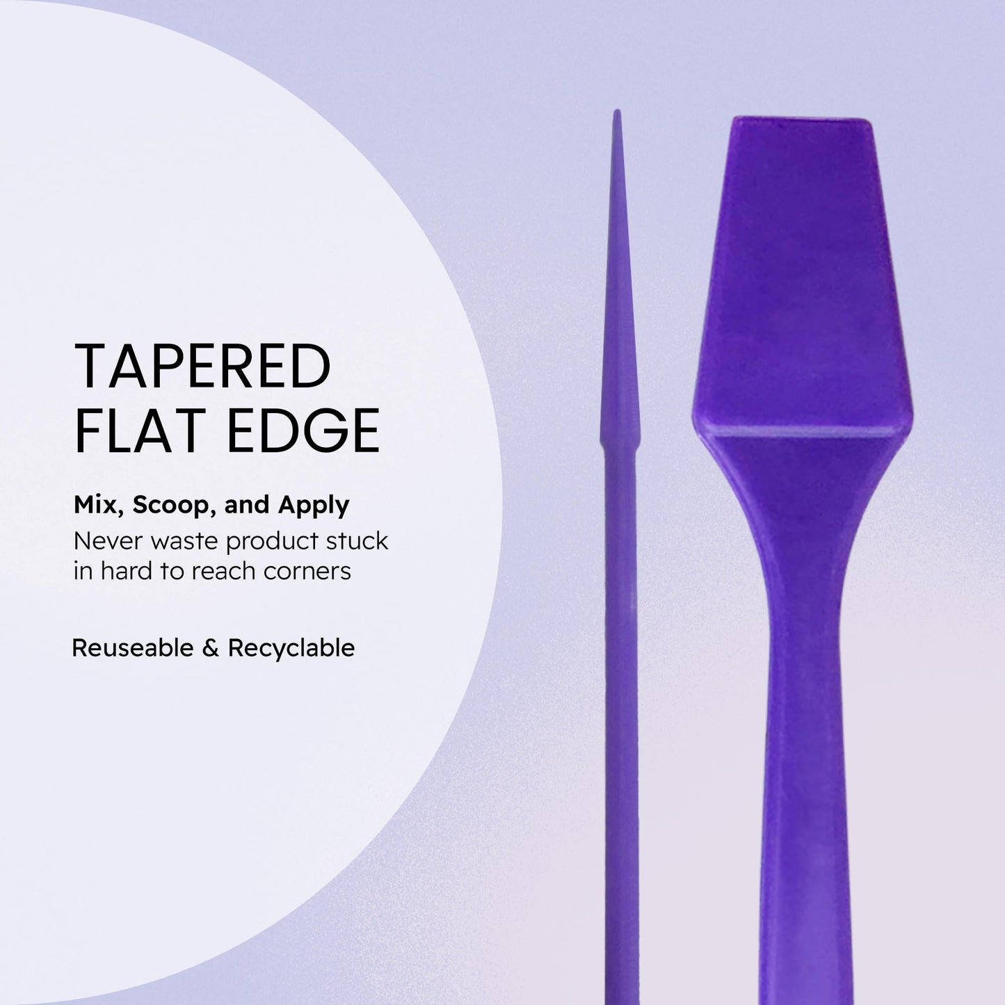 PANA 100pcs Brand Cosmetic Make Up Disposable Plastic 2.5" Spatulas Skin Care Facial Cream Mask Spatula (100 Pieces in a Container) (PURPLE)