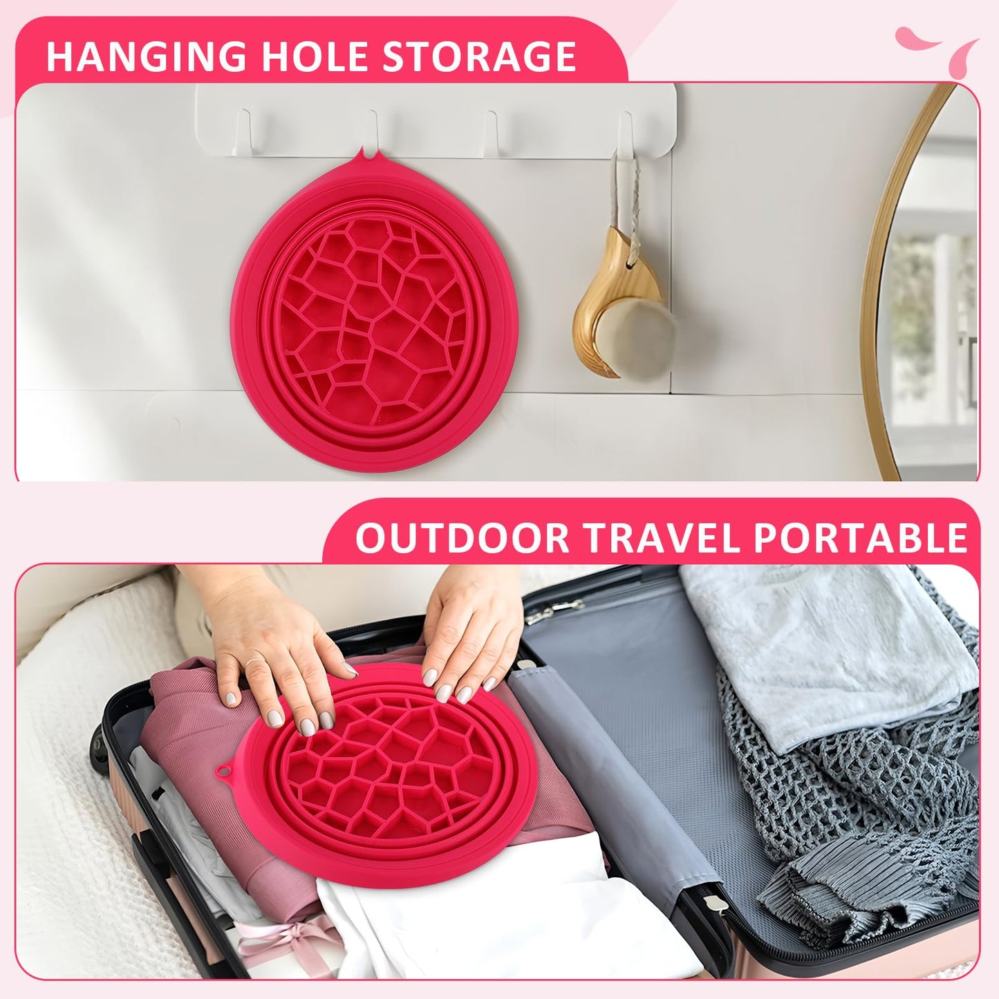 Ice Bowl for Facial Cold Bath Foldable Silicone Washbasin with Built-in Icetray Collapsible Travel Facial Plunge Bowl for Face Icebath