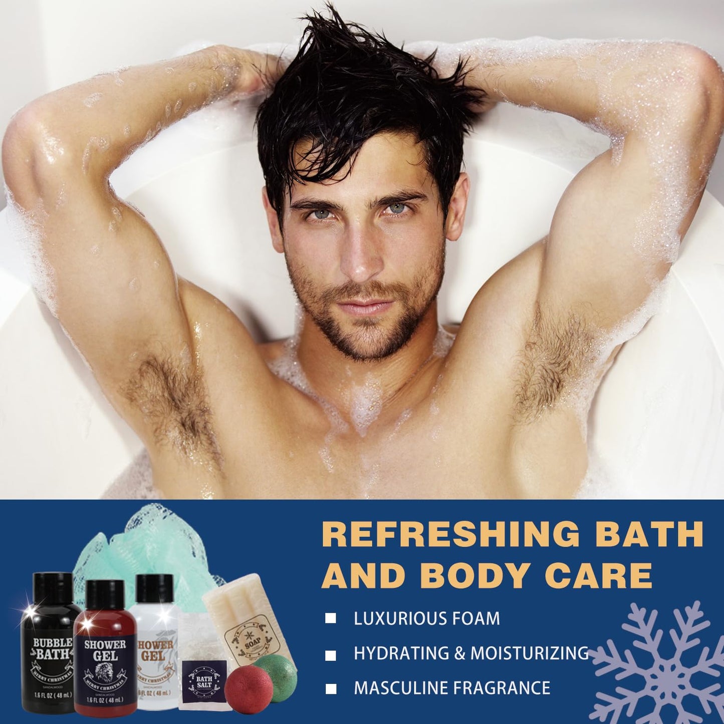 BODY & EARTH Advent Calendar 2025 for Men, 24PCS Beard Care Set, Beauty Advent Calendar Mens 2025, Christmas Holiday Gift Stocking Stuffers, Selfcare Set Spa Gift Box with Shower Gel, Bubble Bath